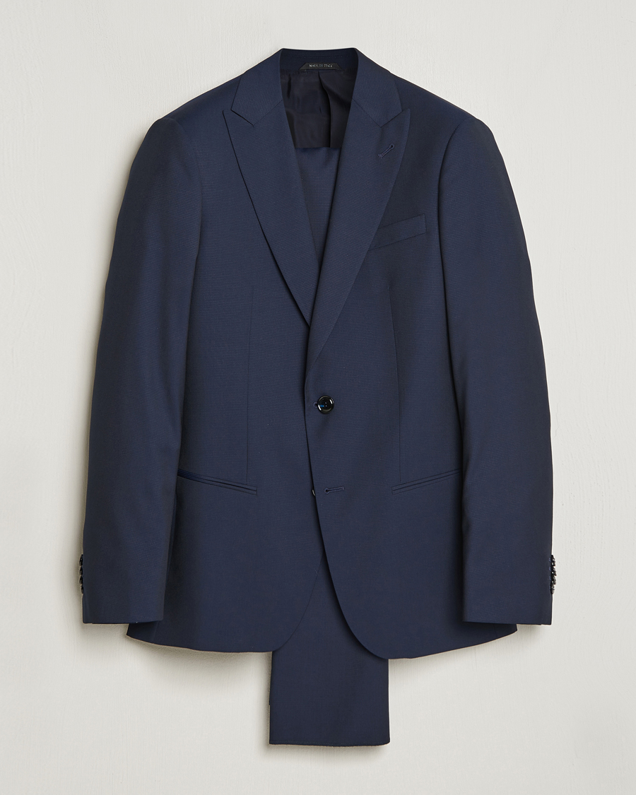 Homme | Costumes | Giorgio Armani | Slim Fit Peak Lapel Wool Suit Navy