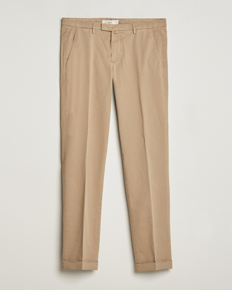 Heren | Broeken | Briglia 1949 | Slim Fit Cotton Stretch Chinos Taupe