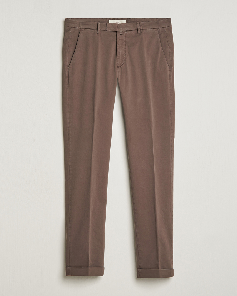 Homme | Pantalons | Briglia 1949 | Slim Fit Cotton Stretch Chinos Brown