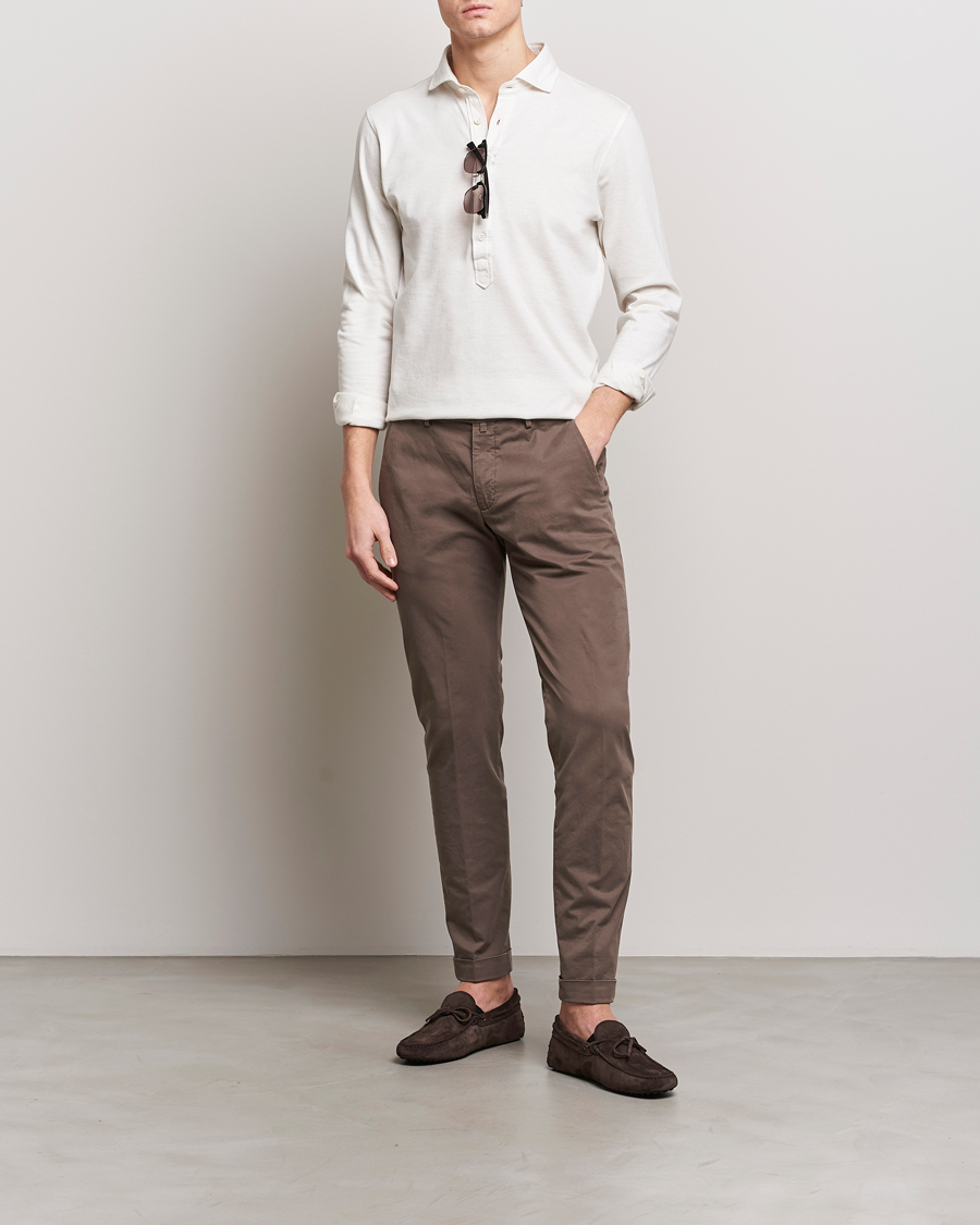 Homme | Pantalons | Briglia 1949 | Slim Fit Cotton Stretch Chinos Brown