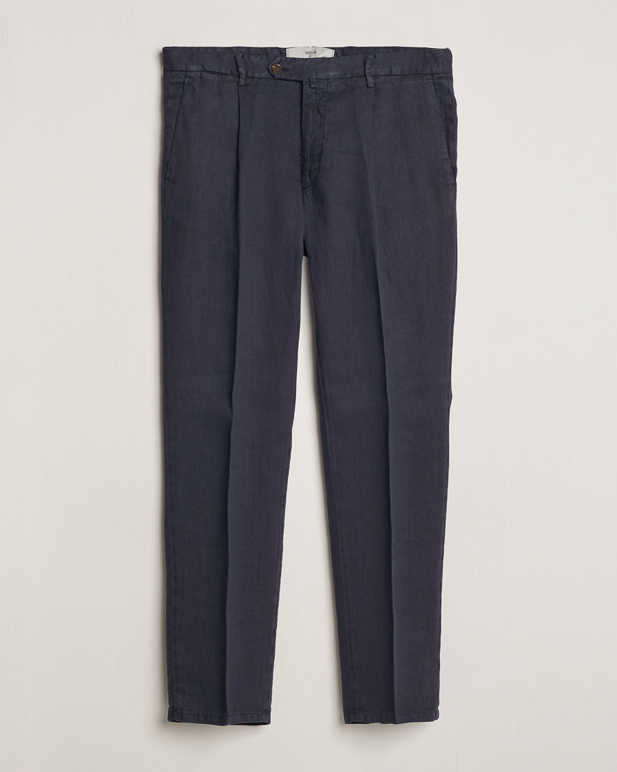 Homme | Pantalons | Briglia 1949 | Pleated Linen Trousers Navy