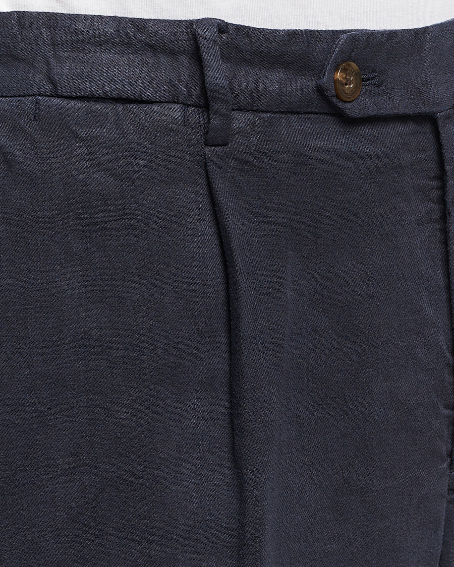 Homme | Pantalons | Briglia 1949 | Pleated Linen Trousers Navy