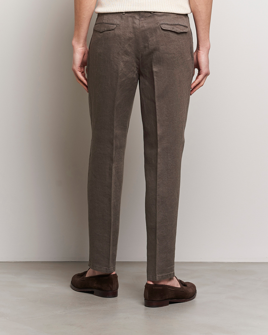 Heren | Broeken | Briglia 1949 | Pleated Linen Trousers Brown