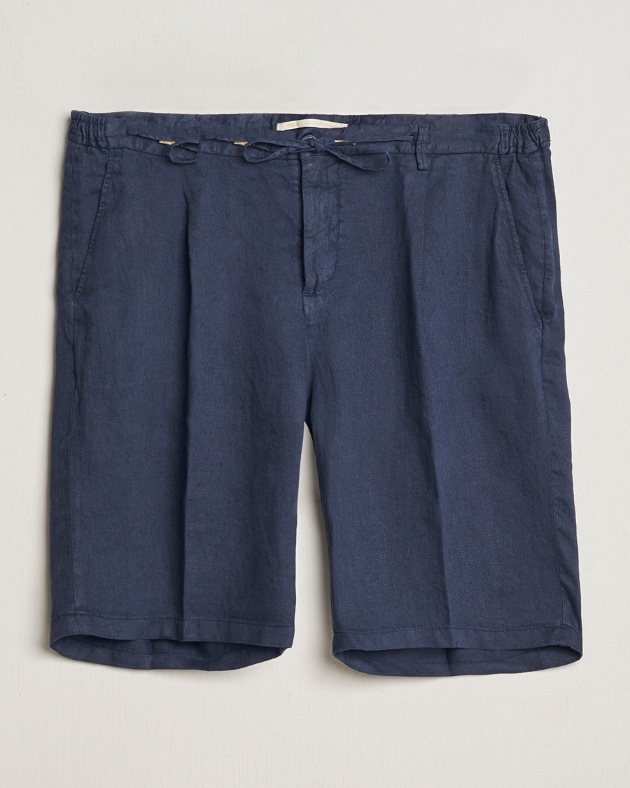 Homme | Shorts | Briglia 1949 | Easy Fit Linen Shorts Navy