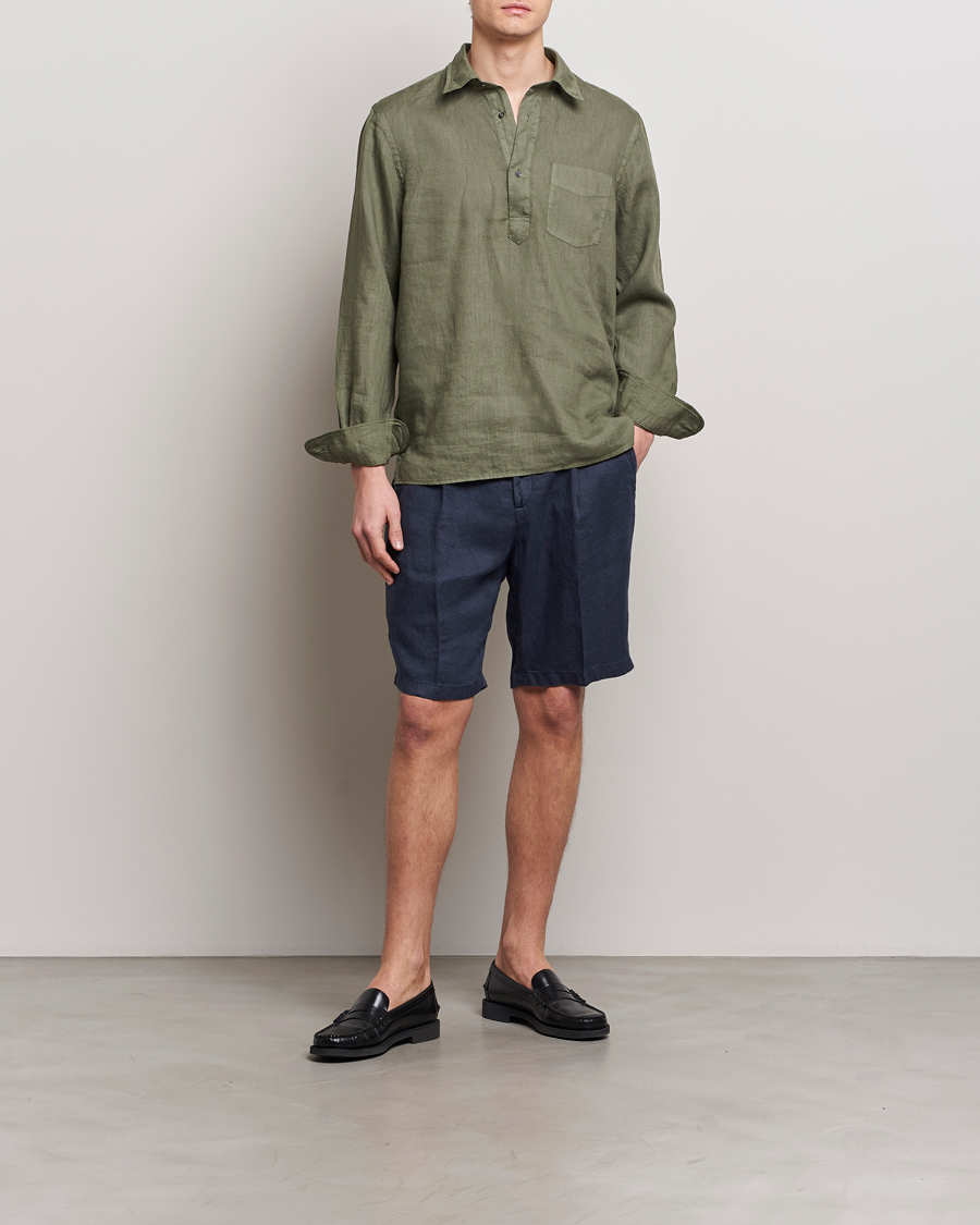 Homme | Shorts | Briglia 1949 | Easy Fit Linen Shorts Navy