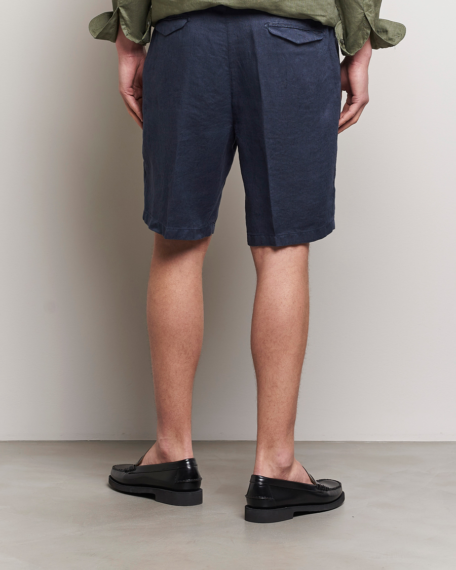 Homme | Shorts | Briglia 1949 | Easy Fit Linen Shorts Navy