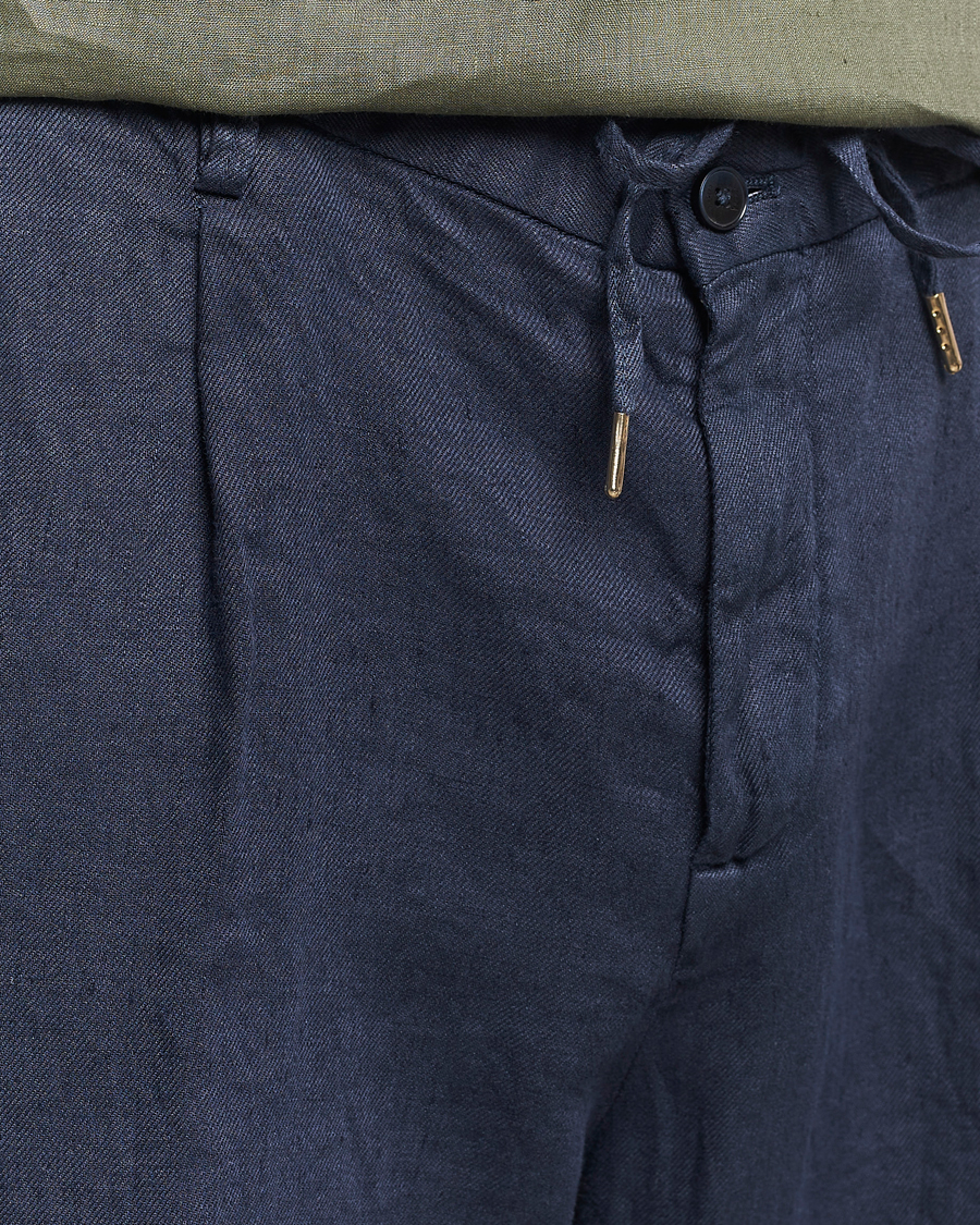 Homme | Shorts | Briglia 1949 | Easy Fit Linen Shorts Navy
