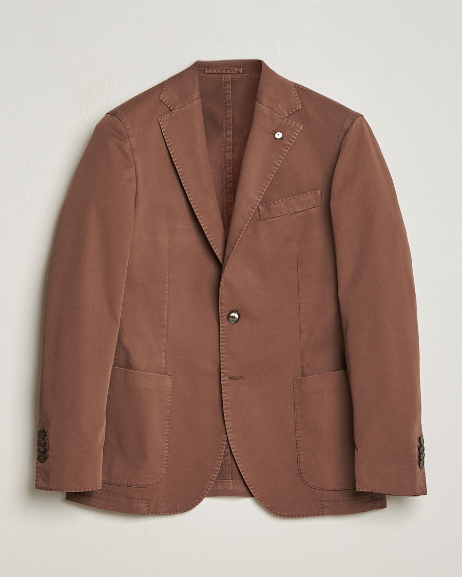 Homme | Blazers | L.B.M. 1911 | Jack Regular Fit Cotton Stretch Blazer Brown