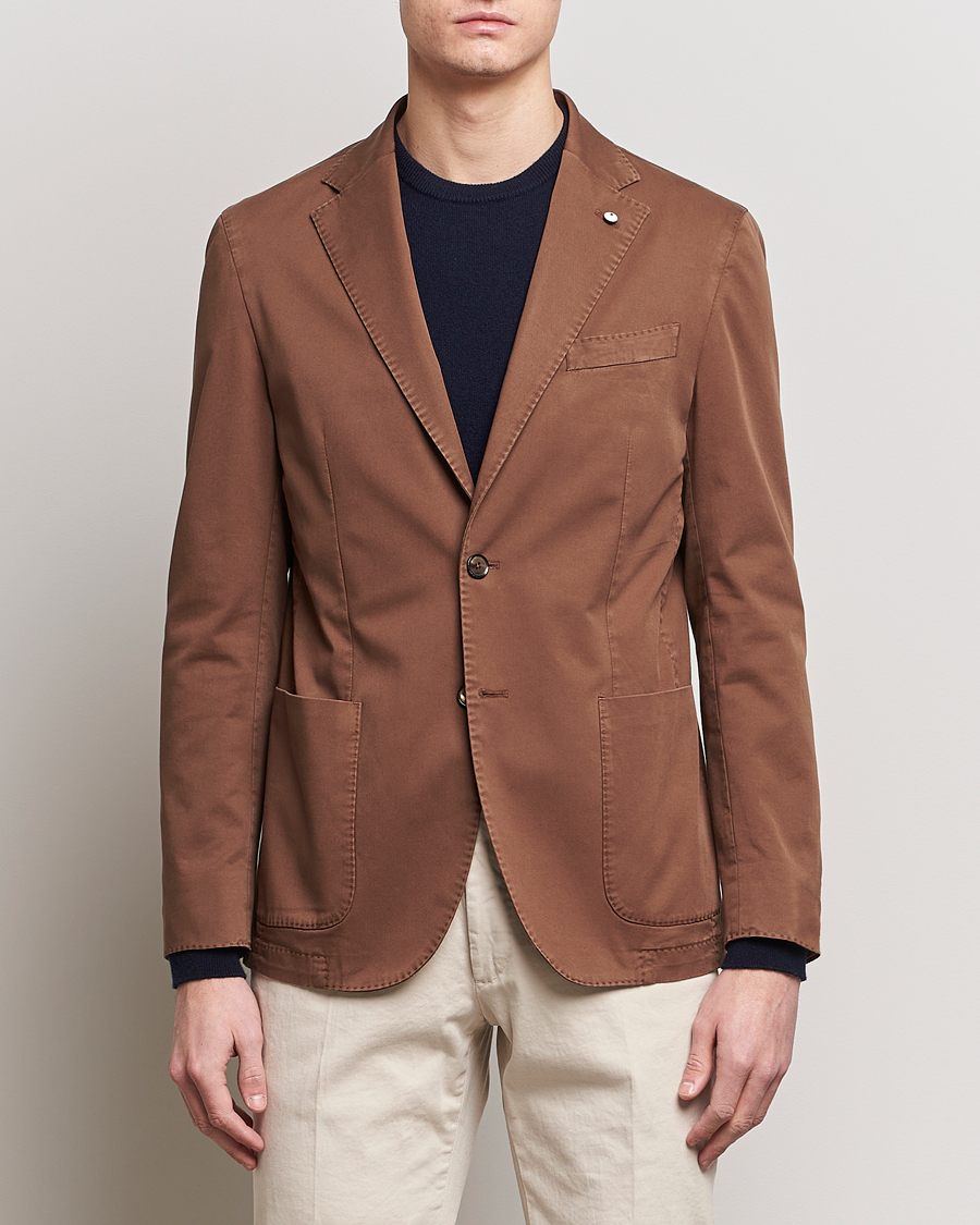 Homme | Blazers | L.B.M. 1911 | Jack Regular Fit Cotton Stretch Blazer Brown