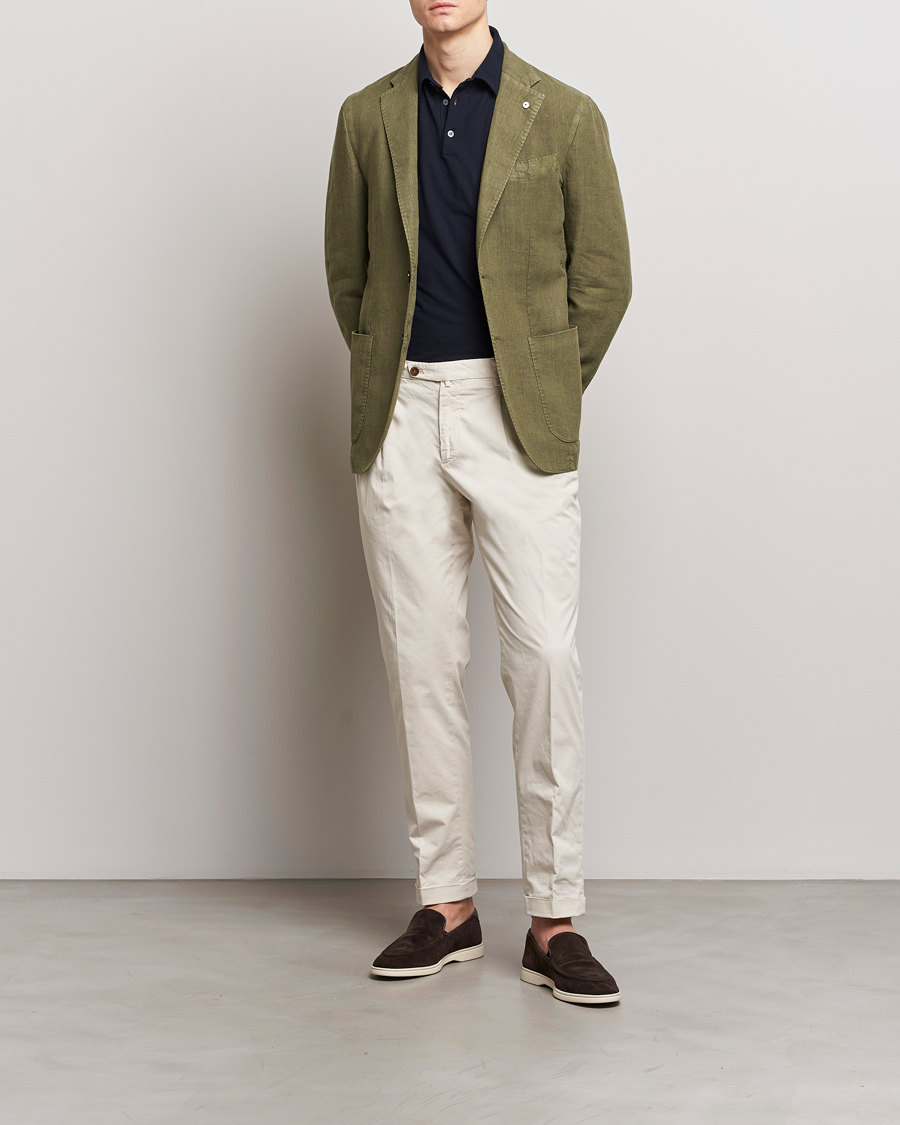 Heren | Blazers | L.B.M. 1911 | Jack Regular Fit Linen Blazer Olive