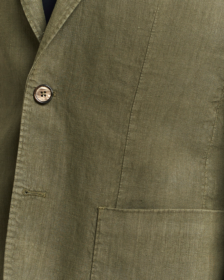 Heren | Blazers | L.B.M. 1911 | Jack Regular Fit Linen Blazer Olive