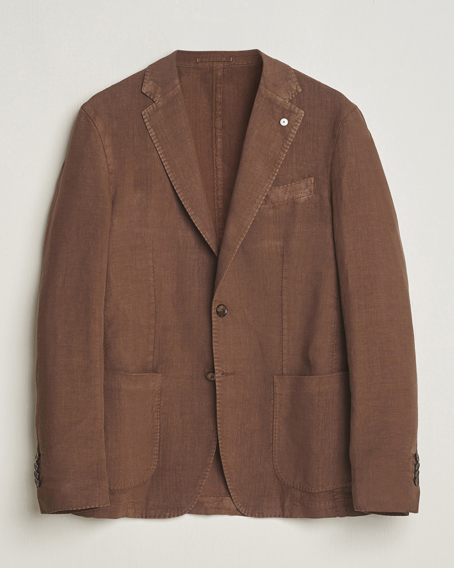 Heren | Blazers | L.B.M. 1911 | Jack Regular Fit Linen Blazer Brown