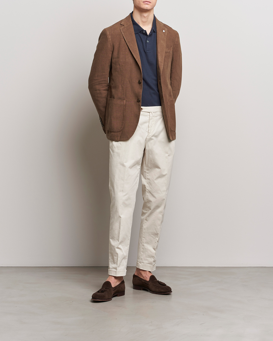 Heren | Blazers | L.B.M. 1911 | Jack Regular Fit Linen Blazer Brown