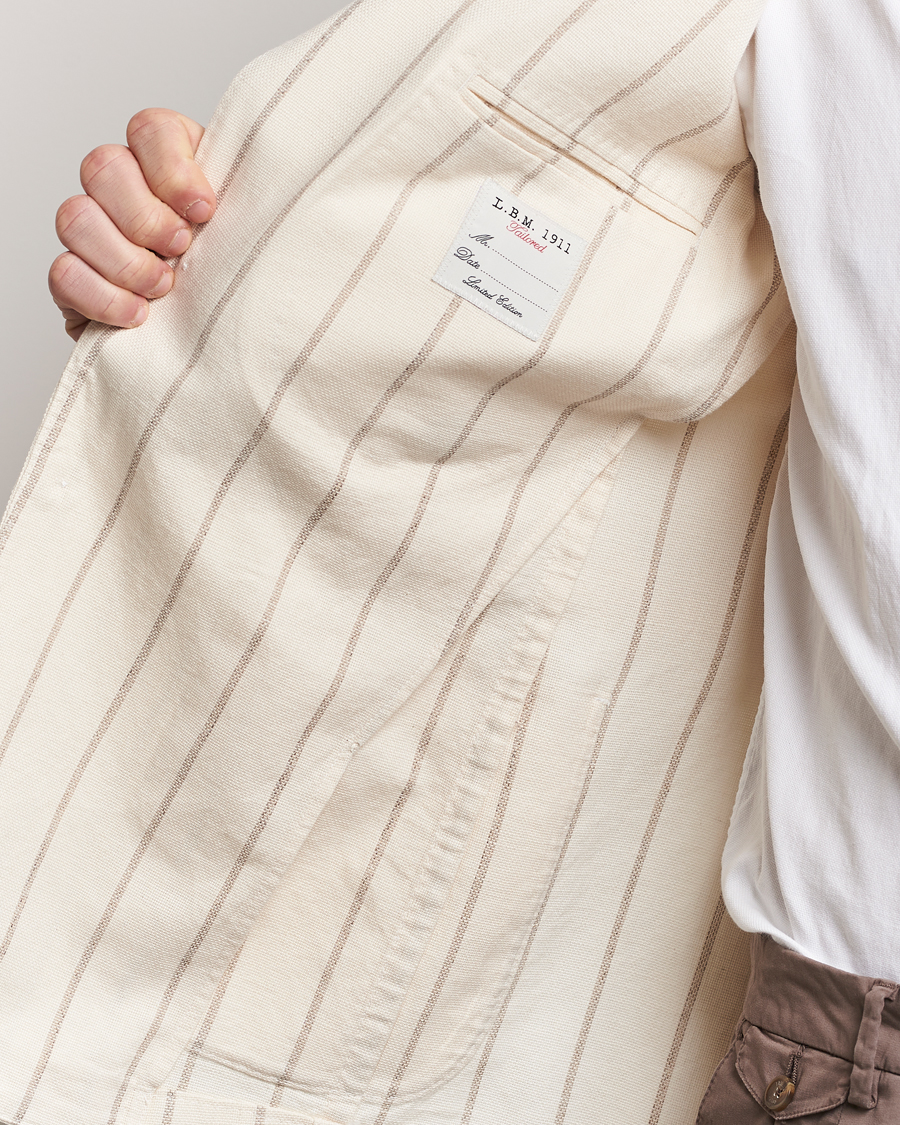 Homme | Blazers | L.B.M. 1911 | Striped Cotton Blazer Beige