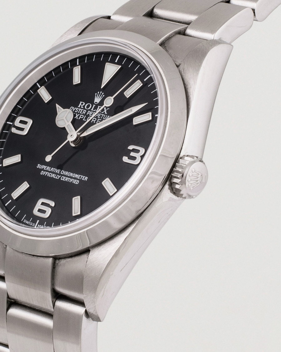 Heren | Rolex Pre-Owned Explorer 114270 Steel Black Silver | Rolex Pre-Owned | Explorer 114270 Steel Black Silver