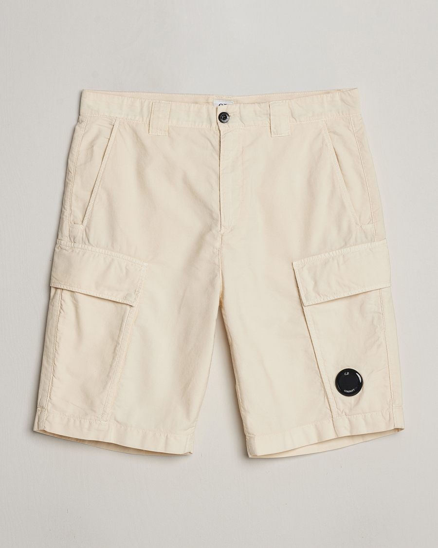 Homme | Shorts | C.P. Company | Ottoman Garment Dyed Cotton Cargo Shorts Off White