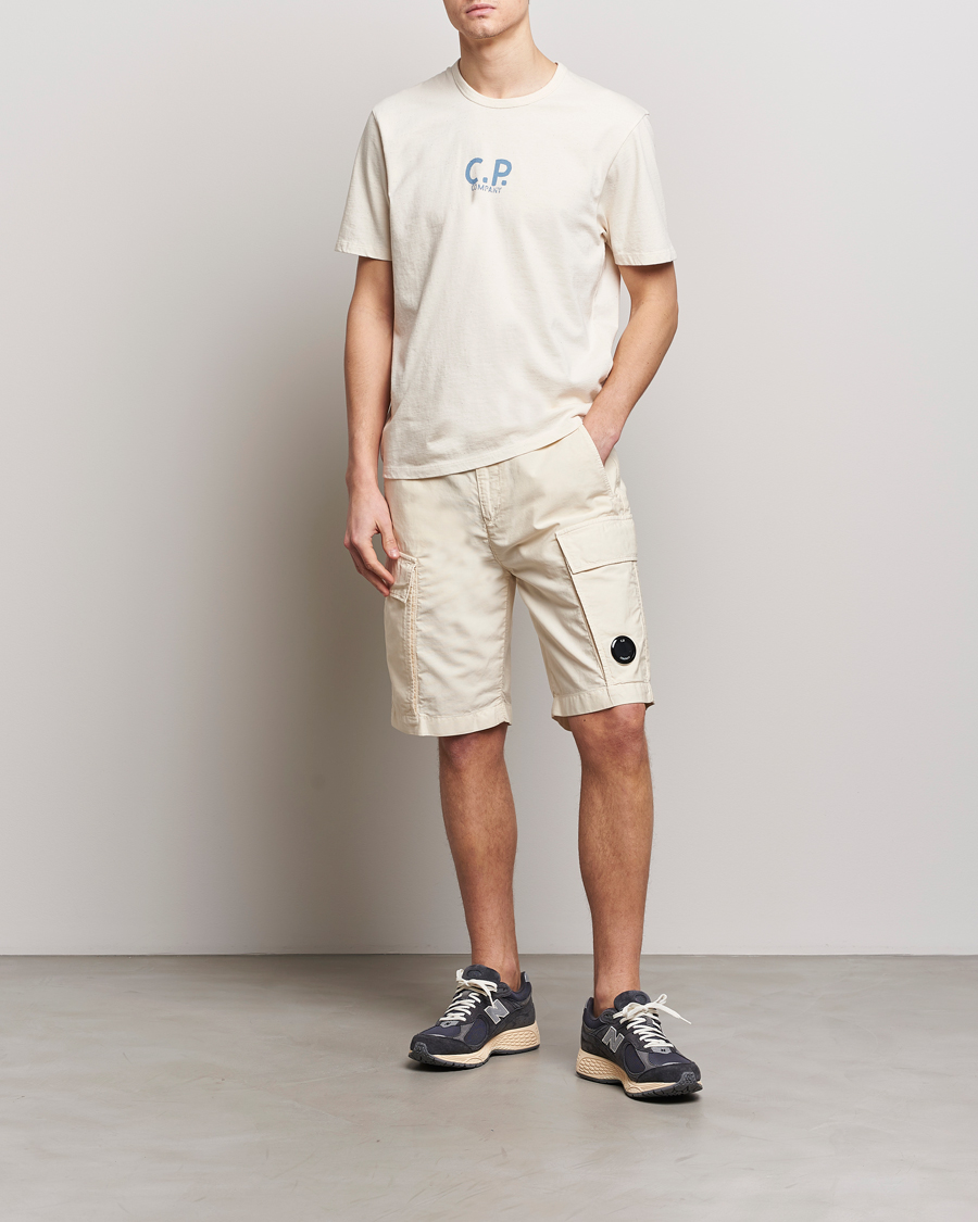 Homme | Shorts | C.P. Company | Ottoman Garment Dyed Cotton Cargo Shorts Off White