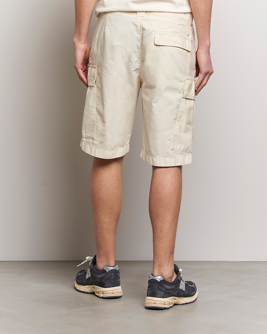 Homme | Shorts | C.P. Company | Ottoman Garment Dyed Cotton Cargo Shorts Off White