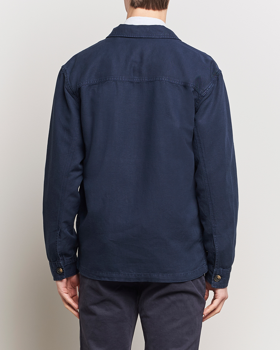 Homme | Chemises | GANT | Linen/Cotton Twill Overshirt Marine