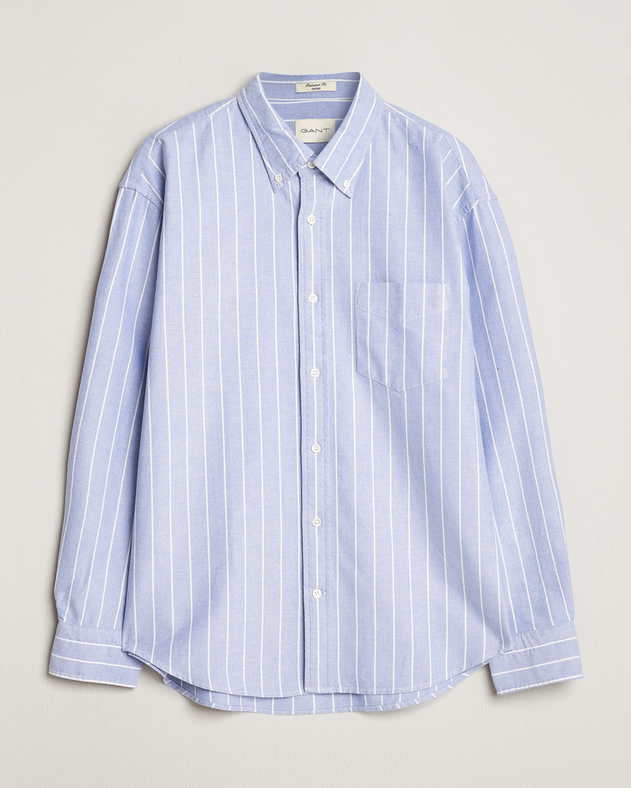 Heren | Overhemden | GANT | Relaxed Fit Heritage Striped Oxford Shirt Blue/White