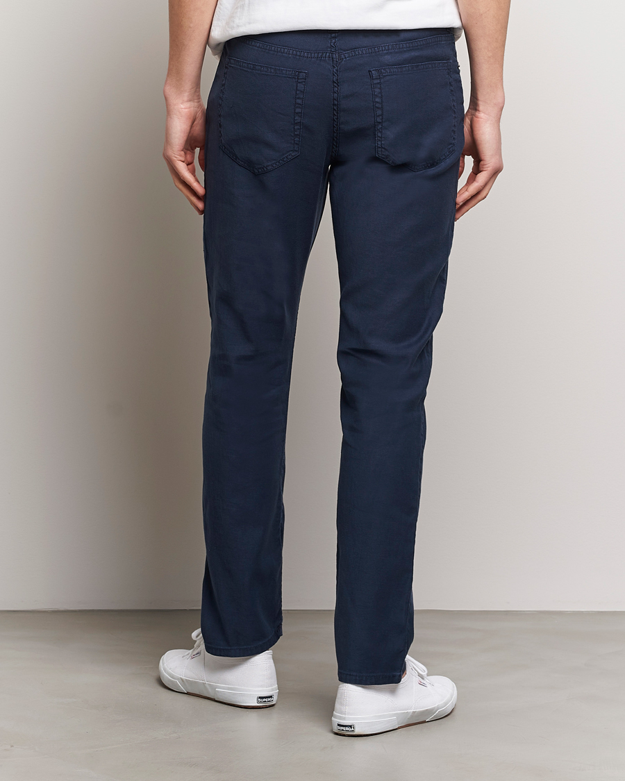 Heren | Broeken | GANT | Cotton/Linen 5-Pocket Trousers Marine