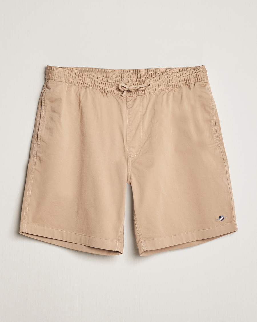 Heren | Korte broek | GANT | Drawstring Logo Shorts Dark Khaki