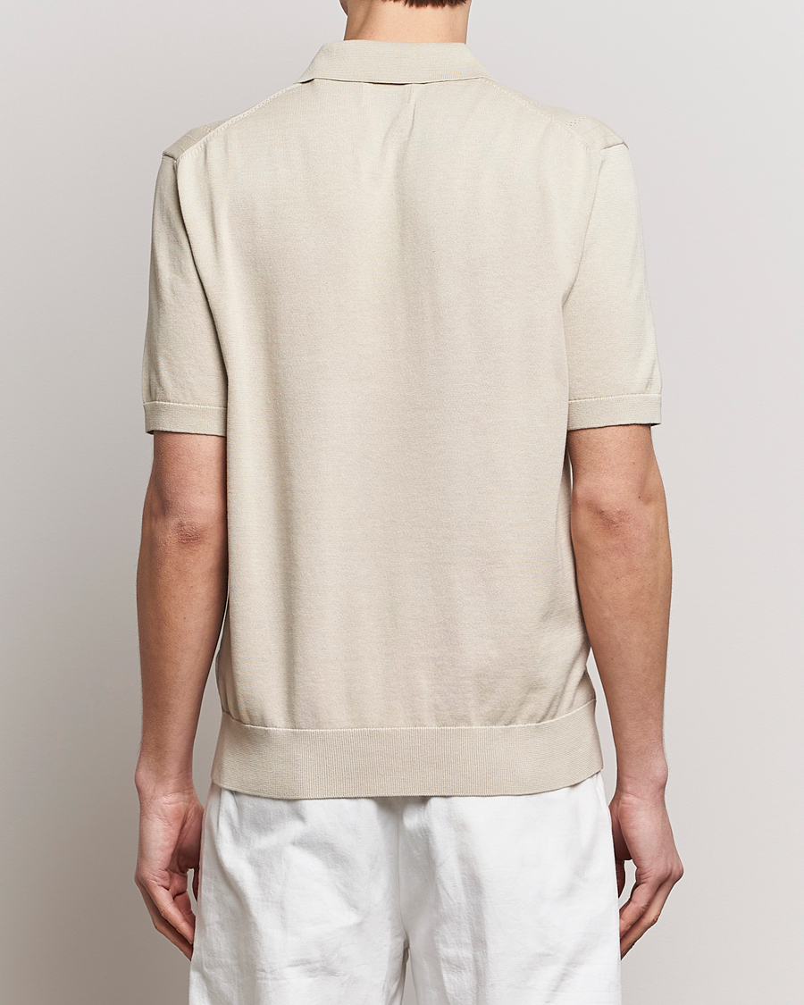 Homme | Polos | GANT | Pointelle Structured Knitted Polo Silky Beige