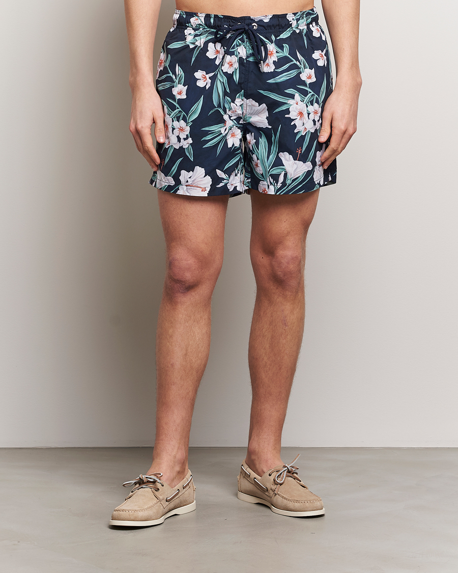 Heren | Zwembroek | Gant | Printed Flower Swimshorts Evening Blue