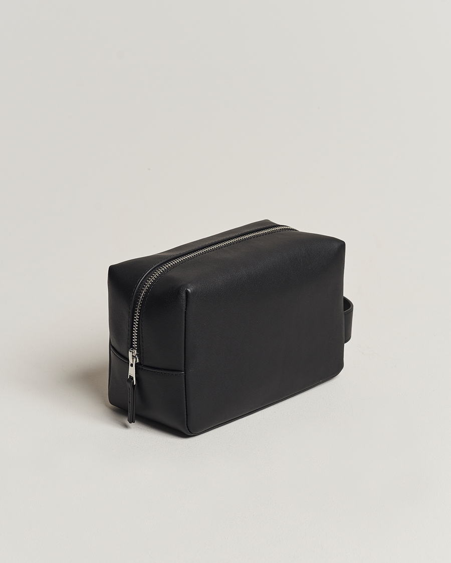 Heren | GANT Leather Wash Bag Black | GANT | Leather Wash Bag Black