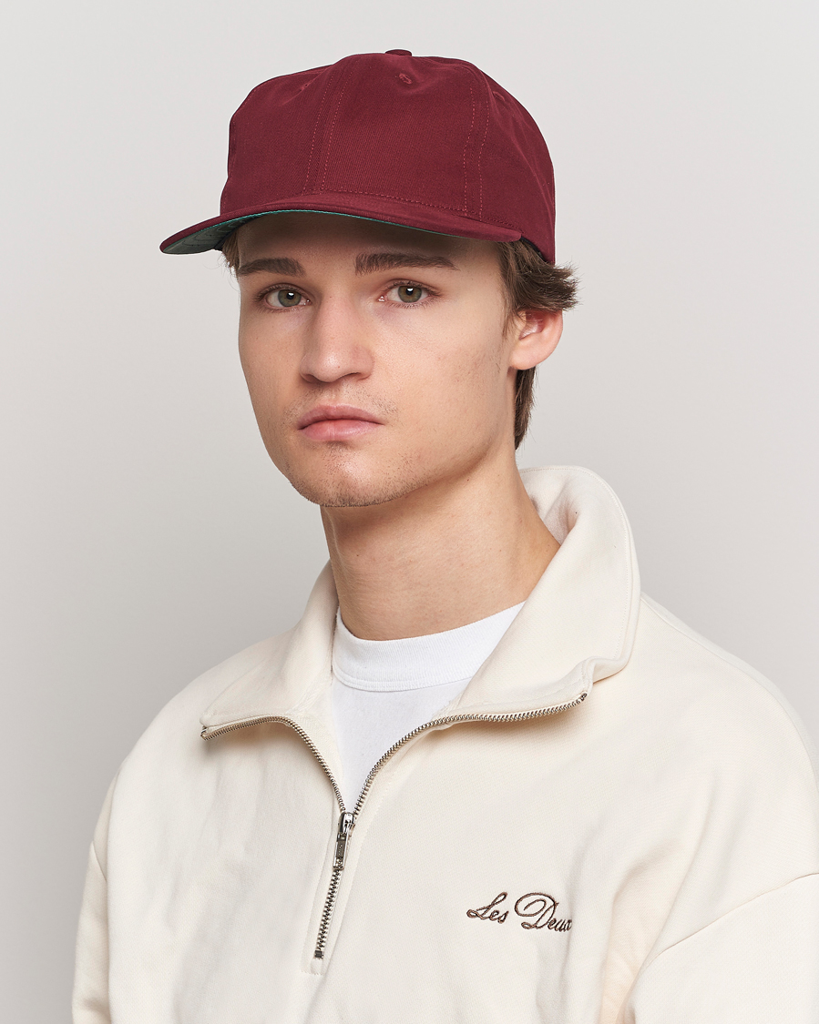 Heren | Ebbets Field Flannels Made in USA Unlettered Cotton Cap Burgundy | Ebbets Field Flannels | Made in USA Unlettered Cotton Cap Burgundy