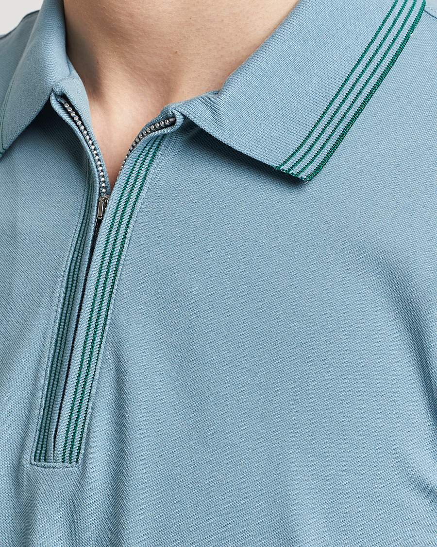 Homme | Polos | PS Paul Smith | Regular Fit Half Zip Polo Blue