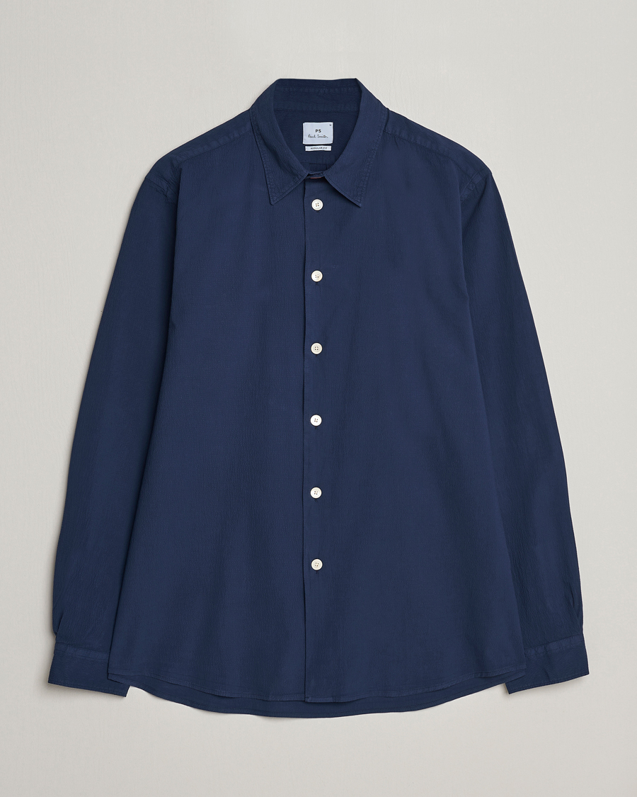 Homme | Chemises | PS Paul Smith | Regular Fit Seersucker Shirt Navy