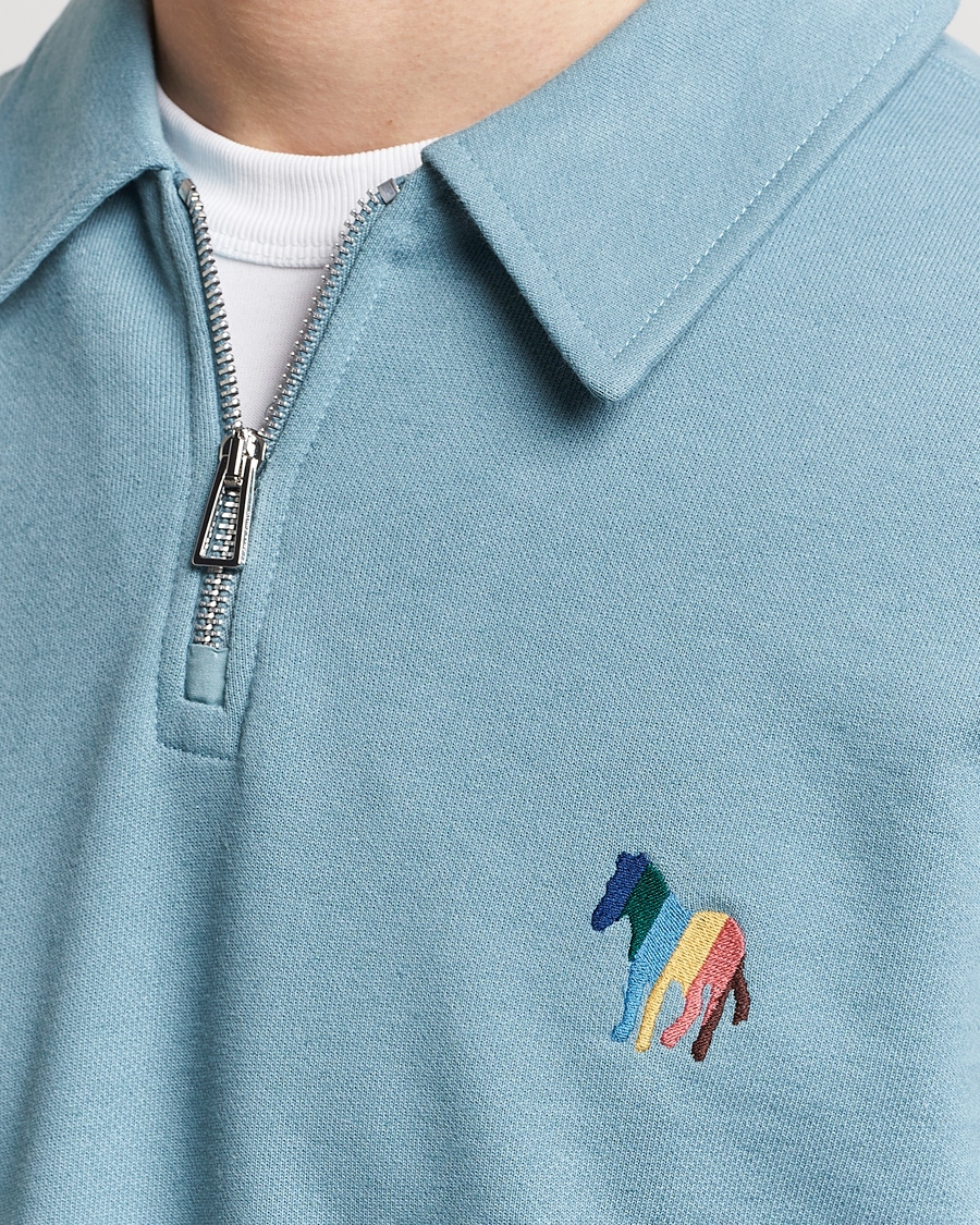 Homme | Pulls Et Tricots | PS Paul Smith | Cotton/Linen Zebra Half Zip Blue