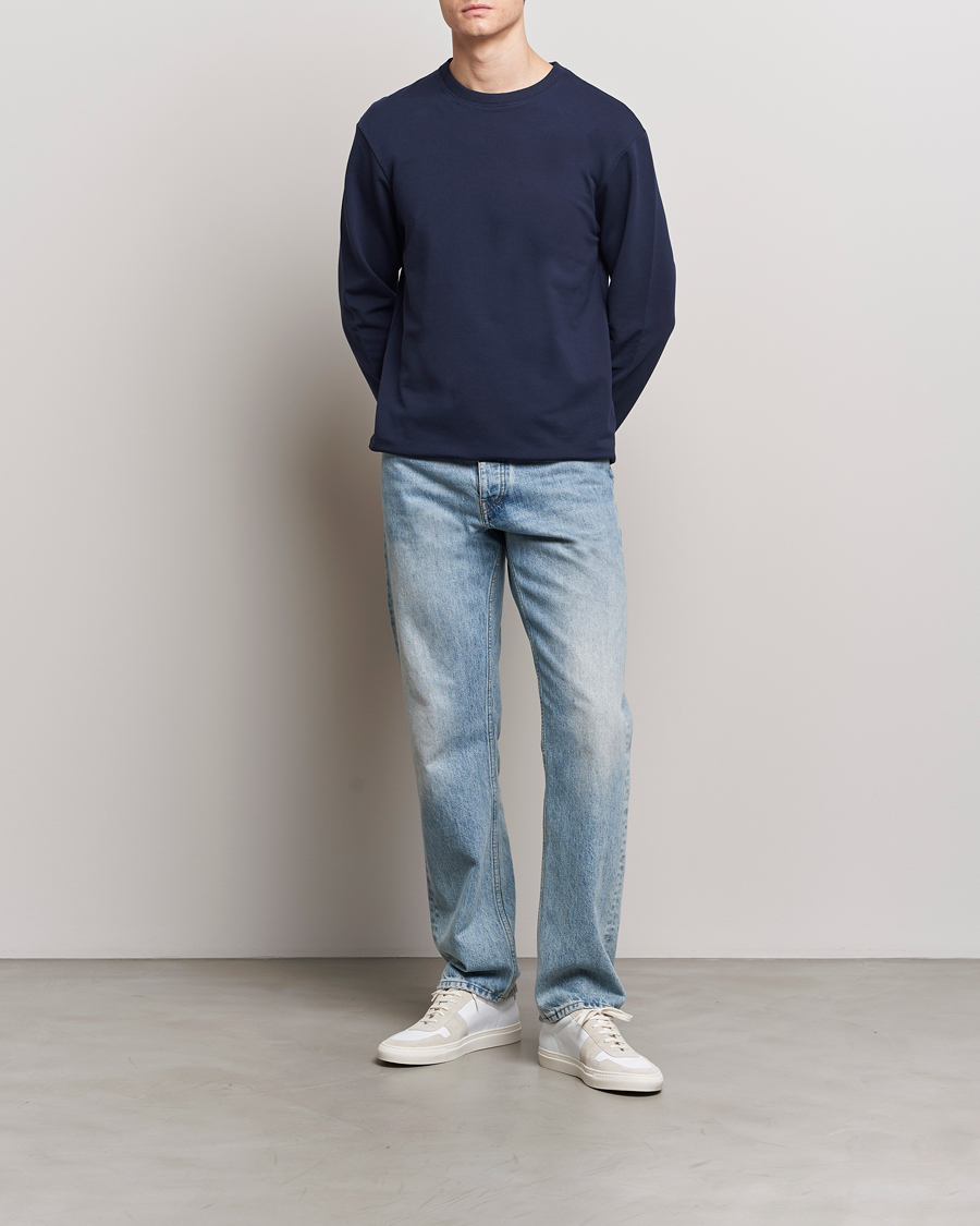 Heren | Truien | Bread & Boxers | Loungewear Crew Neck Sweatshirt Navy Blue