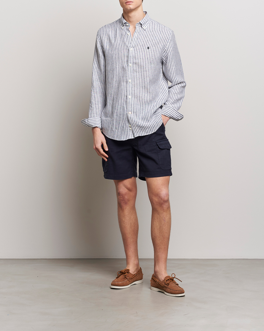 Homme | Shorts | Morris | Cargo Linen Shorts Blue