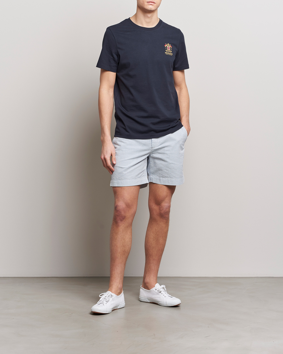 Homme | Shorts | Morris | Seersucker Summer Shorts Light Blue