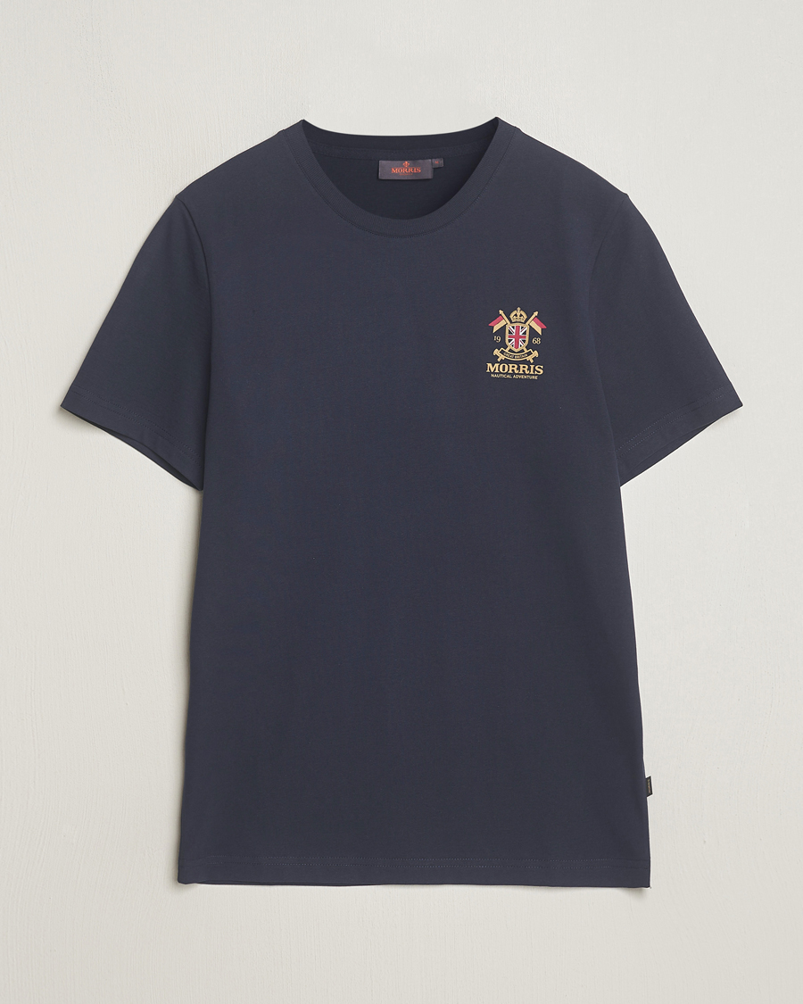 Homme | T-shirts | Morris | Crew Neck Cotton T-Shirt Old Blue