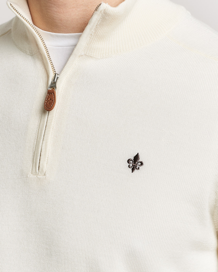 Heren | Truien | Morris | John Merino Half Zip Off White