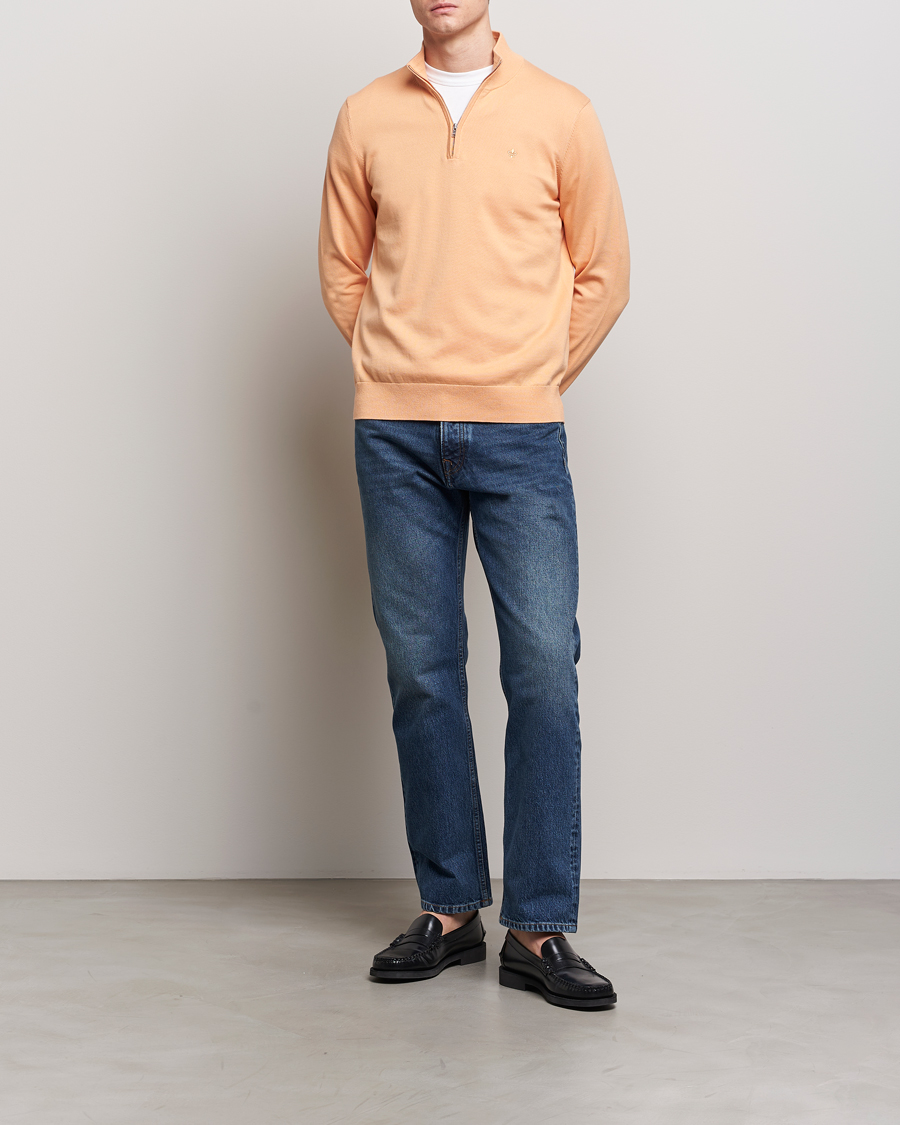 Heren | Truien | Morris | Riley Cotton Half Zip Orange