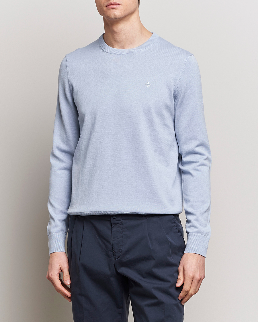 Homme | Pulls Et Tricots | Morris | Riley Cotton Crew Neck Pullover Light Blue