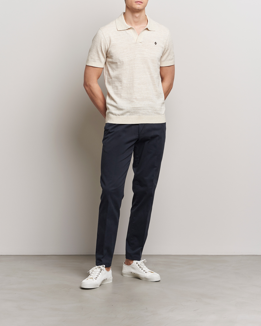 Heren | Polo's | Morris | Randall Slub Cotton Resort Polo Off White
