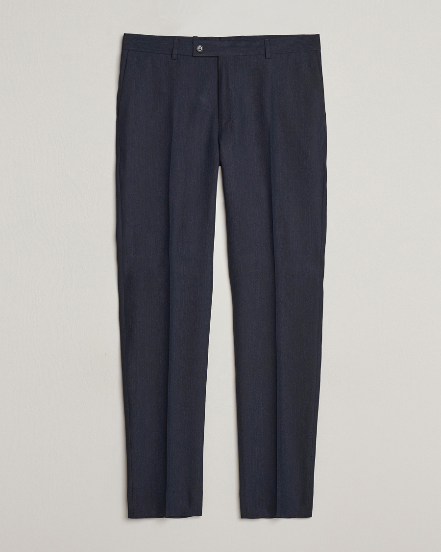 Homme | Pantalons | Morris | Bobby Linen Suit Trousers Navy