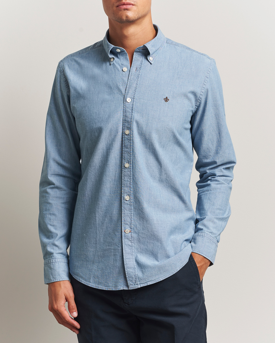 Heren | Overhemden | Morris | Slim Fit Chambray Shirt Blue