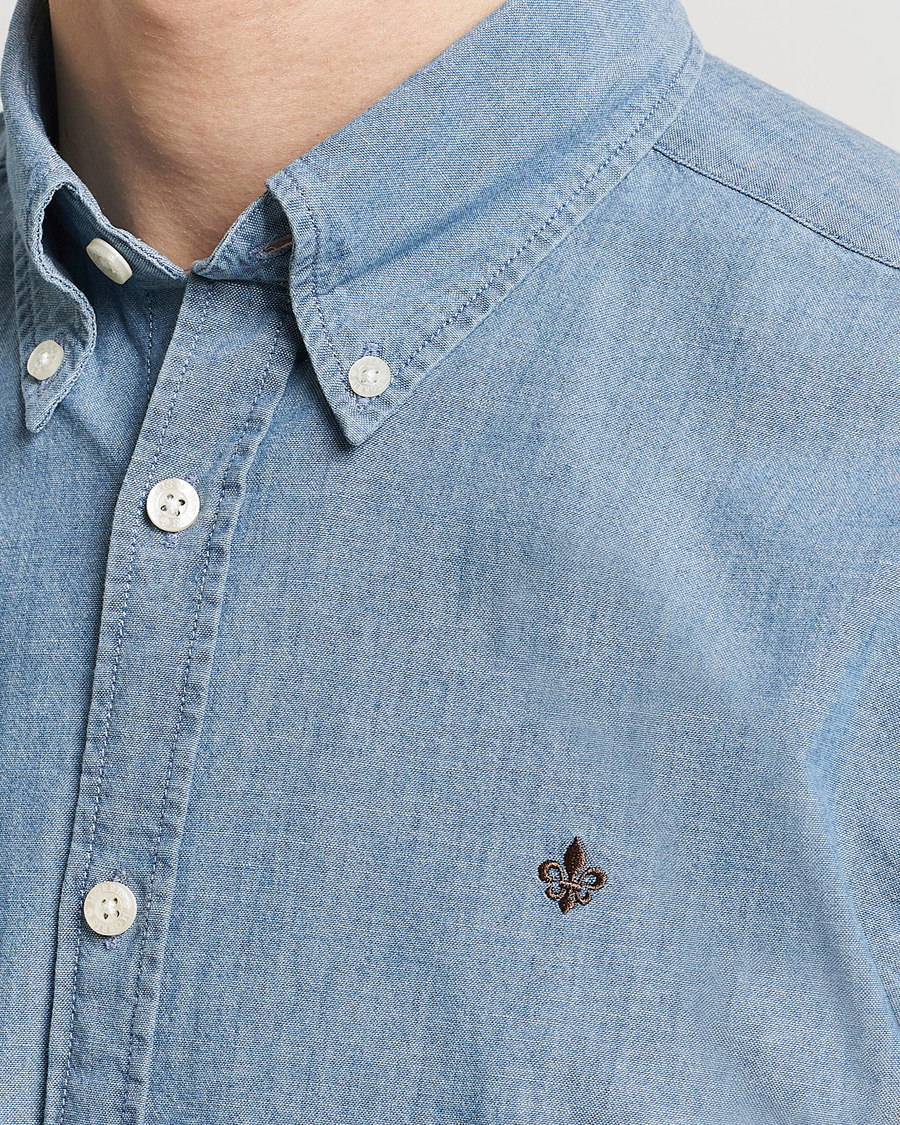 Heren | Overhemden | Morris | Slim Fit Chambray Shirt Blue