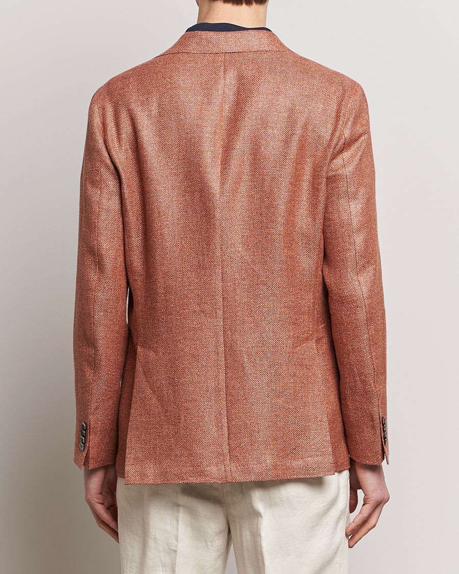 Homme | Blazers | Oscar Jacobson | Ferry Hopsack Hemp/Wool Blazer Orange