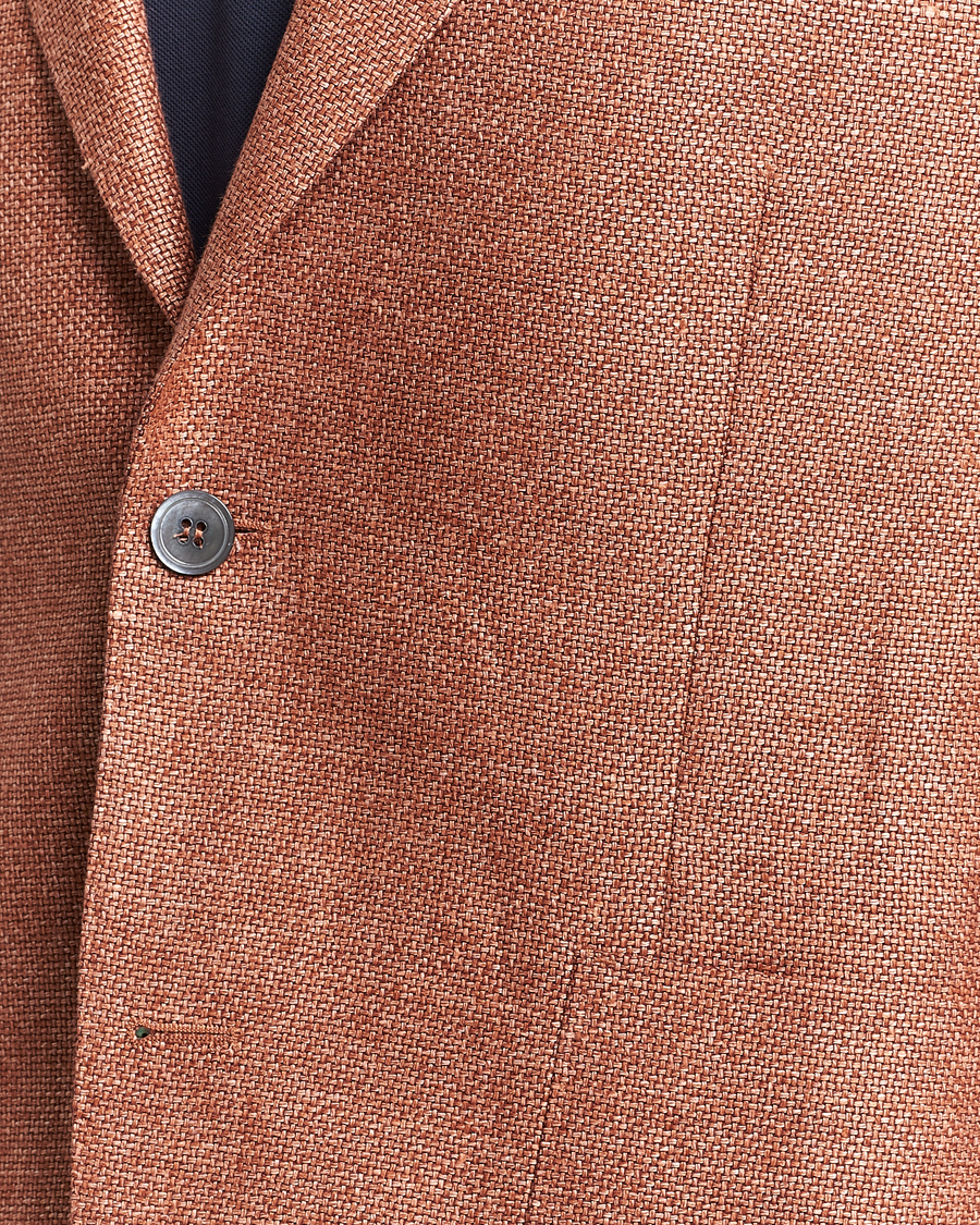 Homme | Blazers | Oscar Jacobson | Ferry Hopsack Hemp/Wool Blazer Orange
