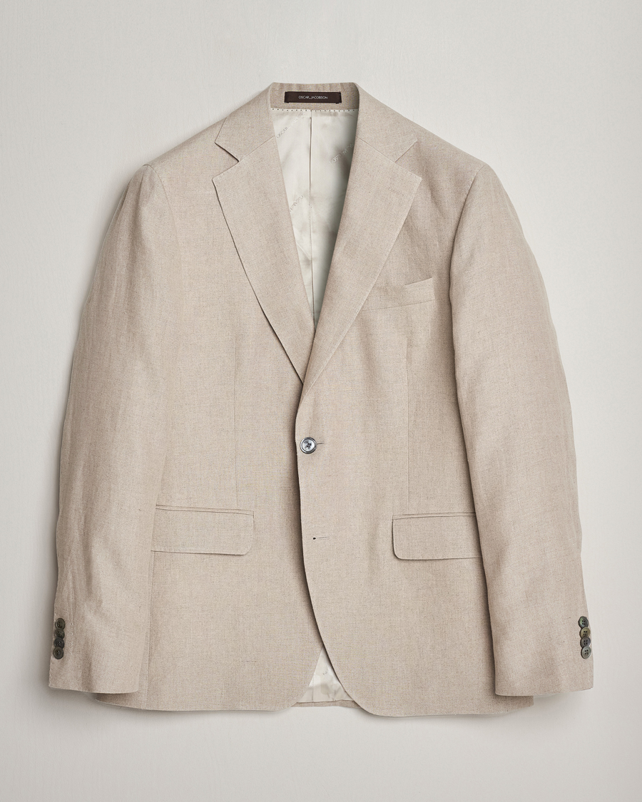 Homme | Blazers | Oscar Jacobson | Fogerty Linen Blazer Beige