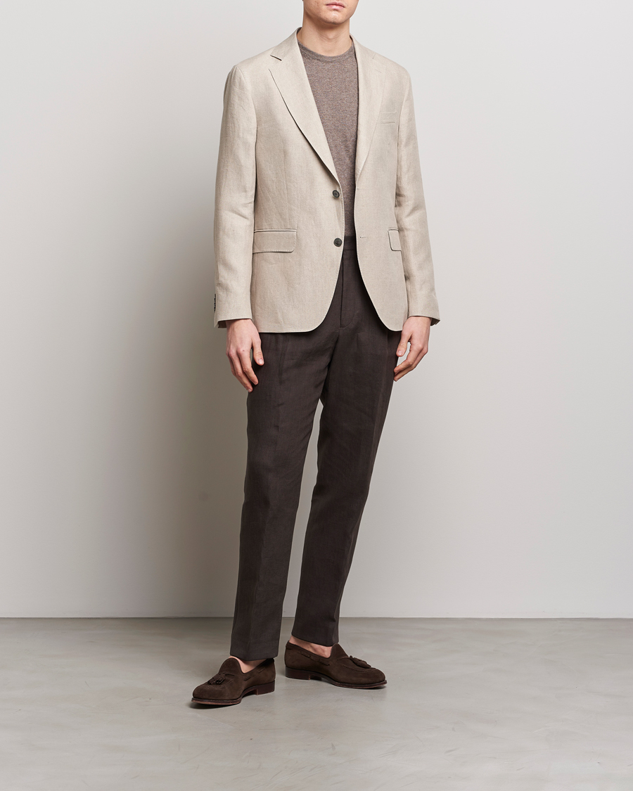 Homme | Blazers | Oscar Jacobson | Fogerty Linen Blazer Beige