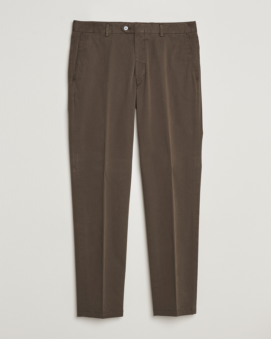Homme | Pantalons | Oscar Jacobson | Denz Casual Cotton Trousers Olive