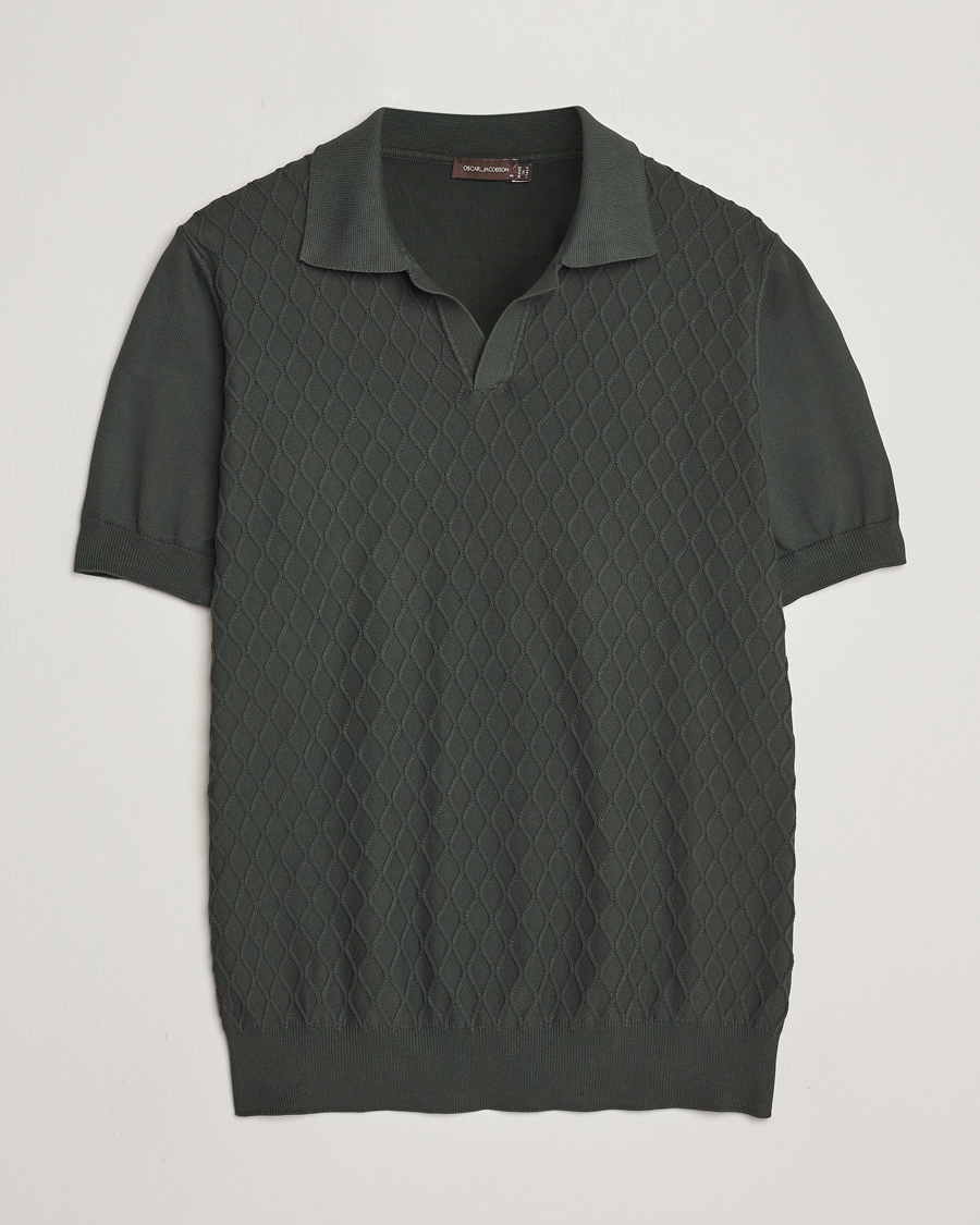 Heren | Polo's | Oscar Jacobson | Mirza Structured Cotton Polo Olive